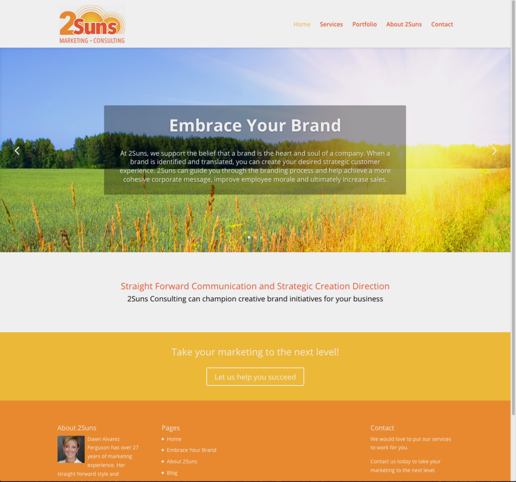 2Suns Marketing Consulting Website
